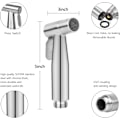 Miniatyrbillede 2 af 7: Håndholdt bidet-sprøjte, rustfrit stål børstet nikkel spray kit, badeværelse stofble rengøring, bærbar rustfri brusehoved Single handheld spray gun