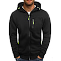 Miniatyrbilde 1 av 4: Herre hettegenser Sweatshirt Jakker Glidelås Opp Lette Jakker 2 Black M