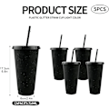 Miniatyrbild 2 av 7: Återanvändbara Plastkoppar 5 St Drinkware Tumlare Färgade Akrylkoppar Tumlare med Lock och Sugrör Plast Bulk Isade Plast Kalla Vatten Tumlare Isade 710ml D