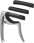 Guitar Capo, 4-i-1 Capo med bro-udtrækker, Capo til akustisk elektrisk klassisk guitar, 3 silikonehoveder, sølv silver