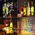 Miniatyrbillede 4 af 5: 12 flaskelys, korklys til vinflasker, 2m 20 led fe lys