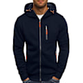 Miniatyrbillede 1 af 5: Herre Hoodies Sweatshirt Zip Up Letvægtsjakker 2 Navy M