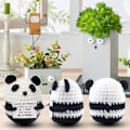 Miniatyrbild 4 av 7: Roliga presenter Positiva Panda-presenter Söta stickade Panda med positiva ord, Positiv present till Alla hjärtans dag Födelsedag, till flickvän pojkvän