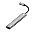 Pikkukuva 3 / 11: Type-C -telakointiasema 3,5 mm:n liittimeen USB2.0 TypeC HUB 4-in-1 -jakaja USB C -sovitin UDisk-näppäimistölle Harmaa 0,03