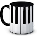 Miniatyrbillede 1 af 3: Klaver Tangenter Keyboard Musik - Keramisk Kaffekop