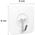 Miniatyrbild 2 av 5: Självhäftande krok - 6 stycken självhäftande transparenta självhäftande krokar 5 kg (max), för upphängning i badrum, kök, tak, vägg, dörr, badrockar