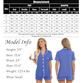 Miniatyrbild 6 av 6: Kvinnors Pyjamas Set Kortärmad Nattkläder Dam Button Down Nattkläder PJ Set med Ficka M Lavender