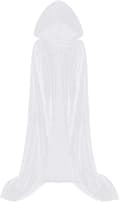 Hættekappe Vampyr Hexe Kappe Lang Kappe Unisex Voksen Cosplay Kostume White One Size