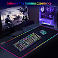 Miniatyrbillede 6 af 7: GMS-X5 RGB Gaming Mouse Pad med LED-lys i 7 farver Sort