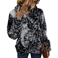 Miniatyrbilde 1 av 8: Dame Fleece Jakke, Quarter Zip Genser, Varm og Fleksibel Jakke for Vinter og Høst Manchas Grises XL