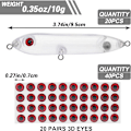 Miniatyrbilde 2 av 7: 20 stk fiske lokke sett fluefiske topp vann lokke hard agn med 3D fiske øyne for laks, walleye, ørret, bass, ferskvann, saltvann 20pcs
