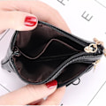 Miniatyrbillede 8 af 8: PU Læder Dame Zipper Coin Wallet Nøglering Kort Kontanter Holde G G