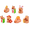 Pikkukuva 1 / 8: 7 kappaletta miniatyyriteline Kapybara Figuriini Pieni hartsi Eläin Koristeellinen veistos ja auton kojelaudan näyttö