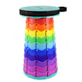 Miniatyrbilde 1 av 8: Bærbar teleskopisk sammenleggbar krakk, maksimal belastning 400 catties, egnet for voksne utendørs fiske, fotturer, hagearbeid, reiser, grilling Green-Rainbow