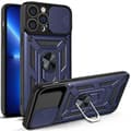 För iPhone 14 Plus Skjutbart Kameraskydd Design TPU+PC Telefonfodral