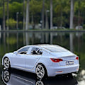 Miniatyrbillede 4 af 5: 1:32 Tesla Model X Model 3 Model S Model Y Legetøjsbil i Metal med Lyd og Lys - Lilla Model 3 Purple