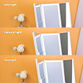 Miniatyrbilde 7 av 7: Opplyst Sminke Speil Toalettspeil - 3 Fargebelysningsmoduser 70 LED-er Tri-fold Speil, 1x/2x/3x Forstørrelse, Berøringskontroll Design, Bærbar HD Frosted right angle