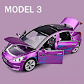 Miniatyrbild 1 av 5: 1:32 Tesla Model X Model 3 Model S Model Y Legering Bilmodell Diecasts Leksaksbil Ljud Och Ljus Barnleksaker För Barnpresenter Pojkleksak Modell 3 Lila Model 3 Purple