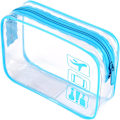 Miniatyrbillede 1 af 7: Klar Rejsetoilettaske TSA Godkendt Kvart Størrelse Rejsetaske Klar Lufthavnshåndbagage Flydende Kosmetikpung Klar Brusepose Transparent Sikkerhed blue