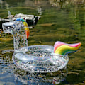 Miniatyrbillede 1 af 5: Klar Glitter Flamingo Enhjørning Badering til Børn Svømmecirkel Sommer Oppustelig Pool Flydemadras Pool Party Legetøj