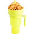 Miniatyrbilde 1 av 5: Snack og drikkekopp 2 i 1, Stadion Tumbler, Snack Kopp Skål med Sugerør, gjenbrukbar Snack og Yellow