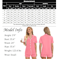 Miniatyrbild 6 av 6: Kvinnors Pyjamas Set Kortärmad Nattkläder Dam Knäppning Nattkläder PJ Set med Ficka XL Peach Pink