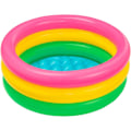 Miniatyrbillede 1 af 5: Oppustelig rund pool 3 ringe + oppustelig bund 61 x 22 cm, 28 l, blå, pink, grøn