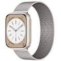 Miniatyrbilde 1 av 5: Milanese Loop-rem for Apple Watch i rustfritt stål med magnetisk spenne - 42/44/45 (med kontakt) - Starlight + Svart 42/44/45mm