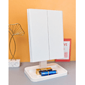 Miniatyrbilde 1 av 7: Opplyst Sminke Speil Toalettspeil - 3 Fargebelysningsmoduser 70 LED-er Tri-fold Speil, 1x/2x/3x Forstørrelse, Berøringskontroll Design, Bærbar HD Frosted right angle