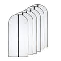 Mothproofa Klädväskor 60 x 100 cm (24' x 40') Svarta Sida Andningsbara Transparenta Dragkedjeväskor för Klädförvaring (6-pack)-FA-