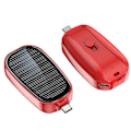 Pikkukuva 1 / 5: Mini aurinkolaturi Powerbank kannettava avaimenperä Powerbank matkapuhelimelle 1200mAh punainen: Type-c:lle Red: For type-c