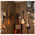 Miniatyrbild 6 av 9: Väggfäste för gitarr i trä, massiv trähängare lämplig för akustisk elgitarr bas folk ukulele mandolin Black Walnut 2pc