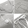 Miniatyrbild 5 av 6: Dam Pyjamas Set Kortärmad Nattkläder Dam Knapp Ned Nattkläder PJ Set med Ficka XL Grey