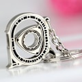 Miniatyrbillede 1 af 2: Spinning Rotor Nøglering Kreativ Bil Fans Autodele Model Wankel Rotationsmotor Nøglering Nøglering Kæde Nøglering Nøgleholder. Bright Silver