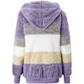 Miniatyrbilde 6 av 6: Hettejakke Dame Teddy Fleece Frakk Overgangsjakke med Hette med Lommer Glidelås Høst Vinter Plysj Jakke Fleece Jakke Vinter XXL J Purple