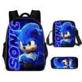 Sonic The Hedgehog Rygsæk Tre-delt Sæt Skoletaske