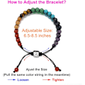 Miniatyrbilde 6 av 7: Chakra Reiki Healing Krystall Edelsten Yoga Stein Perler Flettet Armbånd Justerbart Dame Smykke