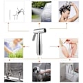 Miniatyrbillede 7 af 7: Håndholdt bidet-sprøjte, rustfrit stål børstet nikkel spray kit, badeværelse stofble rengøring, bærbar rustfri brusehoved Single handheld spray gun