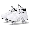 Miniatyrbillede 1 af 7: Unisex Ungdoms Deformations Skøjtesko Fire Hjul Runder af Rulleskøjtesko Casual Sneakers Deform Rullesko Sky Blu