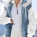Miniatyrbillede 3 af 7: Hættejakke til kvinder, Teddy Fleece-frakke, Overgangsjakke med hætte og lommer, lynlås, efterår, vinter, plysjakke, fleecejakke, vinter 4XL E Blue