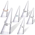 Miniatyrbillede 1 af 6: 6 stk. akryl ringholder ringdisplay, akryl ringdisplay stand sæt, klar fingerringe show stand ringdisplay udstillingsvindue display stand til smykker