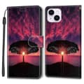 Läderfodral Kompatibelt med iPhone 14, Mönstertryckt Korthållare Ställ Telefonskal
