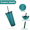 Miniatyrbild 3 av 7: Återanvändbara Plastkoppar 5 St Drinkware Tumlare Färgade Akrylkoppar Tumlare med Lock och Sugrör Plast Bulk Isade Plast Kalla Vatten Tumlare Isade 710ml a