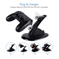 Miniatyrbillede 4 af 5: Egnet til PS4, PS4 Slim, PS4 Pro spilcontroller oplader trådløs controller blåt lys fly dobbelt opladning controller opbevaringsbeslag oplader