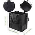 Miniatyrbillede 2 af 7: 2 Stykker Sorte Genanvendelige Indkøbsposer, 38 x 33,5 x 25,5 cm, med Lille Krog, Velegnet til Indkøb, Picnic, Rejser, Strand, DIY, Reklame, Event black