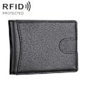 Miniatyrbillede 2 af 9: Sort læderpung med RFID-beskyttelse og pengeseddelklemme