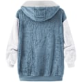 Miniatyrbillede 6 af 7: Hættejakke til kvinder, Teddy Fleece-frakke, Overgangsjakke med hætte og lommer, lynlås, efterår, vinter, plysjakke, fleecejakke, vinter 4XL E Blue