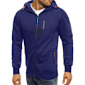 Miniatyrbillede 2 af 4: Herre Hoodies Sweatshirt Zip Up Letvægtsjakker 1 Navy XL