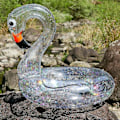 Miniatyrbillede 3 af 5: Klar Glitter Flamingo Enhjørning Badering til Børn Svømmecirkel Sommer Oppustelig Pool Flydemadras Pool Party Legetøj