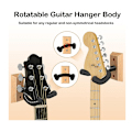 Miniatyrbild 4 av 9: Väggfäste för gitarr i trä, massiv trähängare lämplig för akustisk elgitarr bas folk ukulele mandolin Birch 2pc